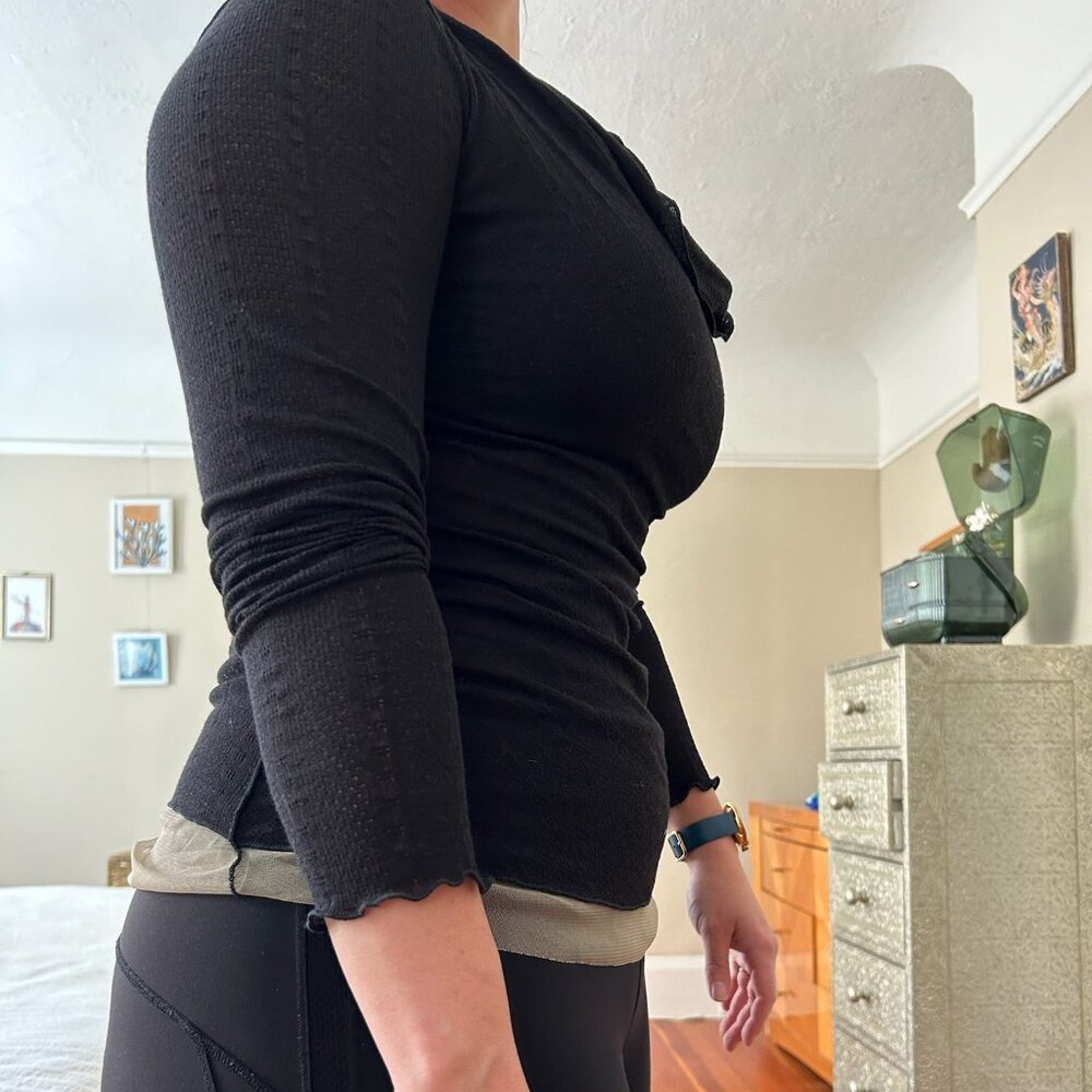 Pete Double Layer Mesh Knit Top - L - image 5